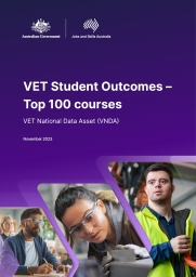 Report cover with purple colouring and image of three people at work in different locations
