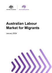 A white cover page with black text - Australian Labour Market for Migrants - January 2024 