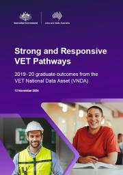 Purple cover with text - Strong and Responsive VET Pathways
