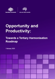 Purple cover with white text - Opportunity and Productivity: Towards a Tertiary Harmonisation Roadmap