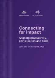 Purple cover with text - Connecting for impact: Aligning productivity, participation and skills