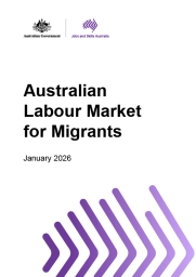 White cover with text - Australian Labour Market for Migrants January 2026