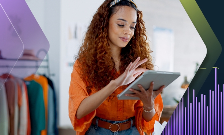 Sales assistant using a tablet